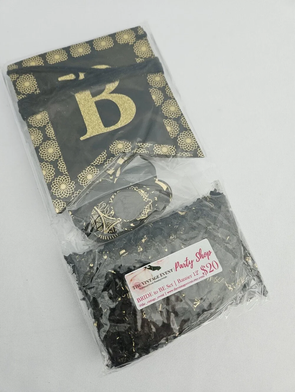 Bride To Be, Last Fling, Black and Gold Bridal Shower Banners- Wholesale